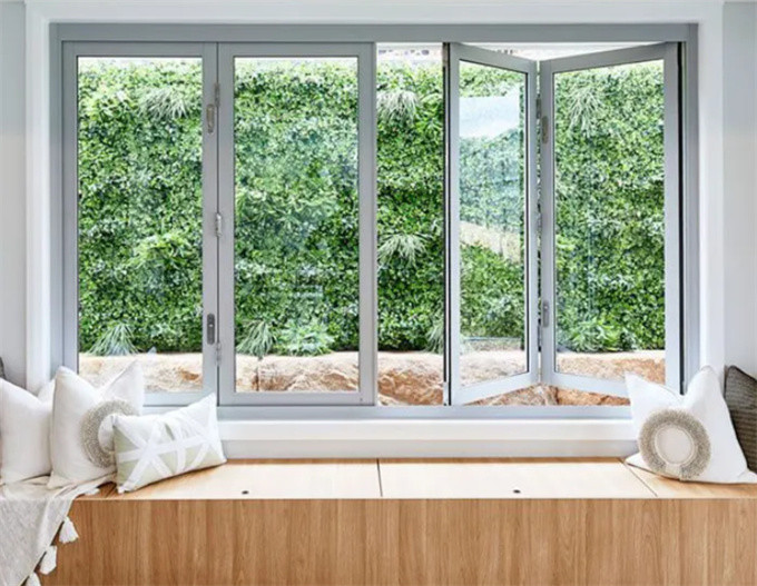 Level 9 Wind Pressure Resistance Bi-Fold Windows Made Of Thermal Break Aluminum Profile