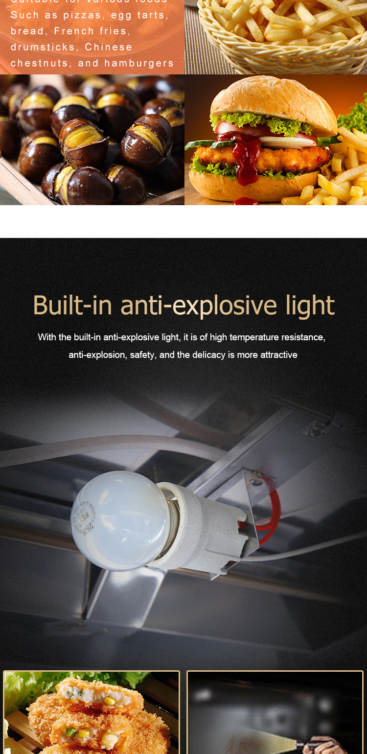 Restaurant Design Multi-functional Food Warmer Display Counter with 30-85C Temperature