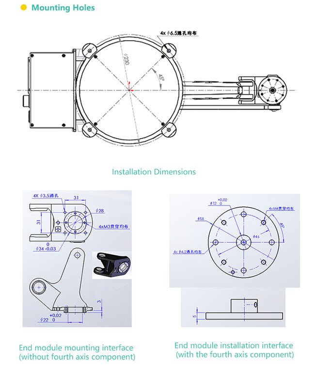 1KG Payload 5 Axis Industrial Robot Arm Manipulator