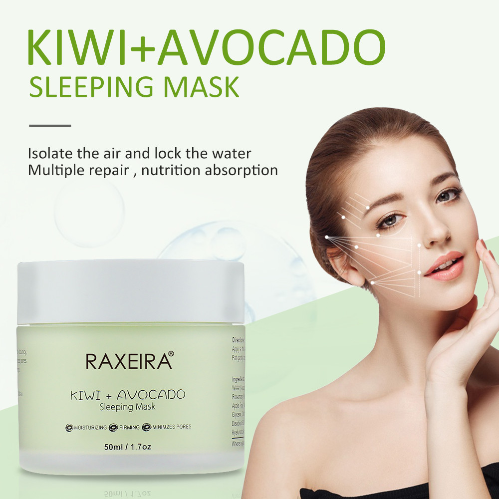 Moisturizing Kiwi Avocado Night Sleep Mask 50ml Green Color