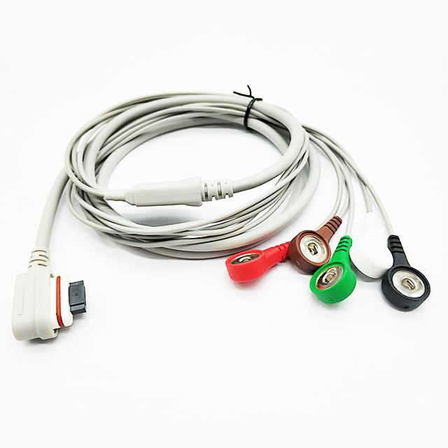 GE SEER Light 5 7 10 Leads IEC/AHA Snap/Clip type Holter ECG Cable