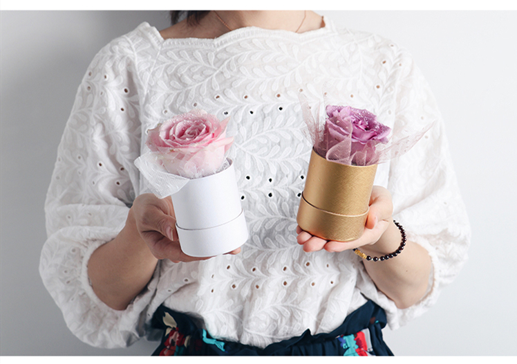 Mini Tin Colorful Round Floral Box Bouquet Florist Cardboard Boxes Flowers Packaging