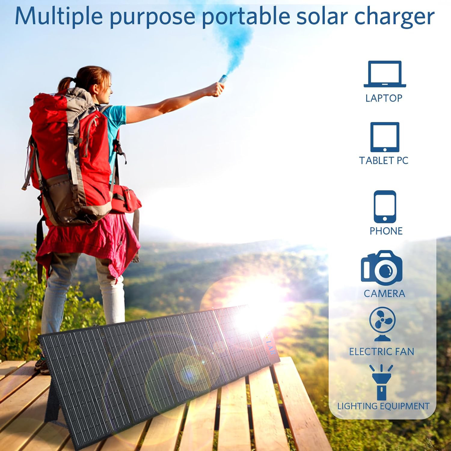 5V 3400 Mah USB Output Solar Folding Bag for On-the-Go Charging in 6-8 Hours Charging Time