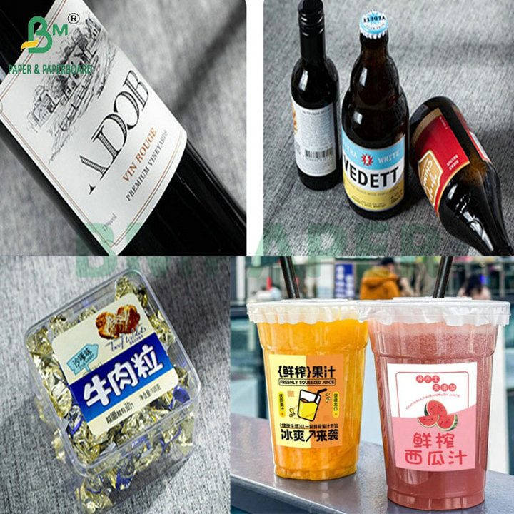 65gsm White Glossy High Wet Strength Paper For Making Beer Bottle Label 65 x 95cm 