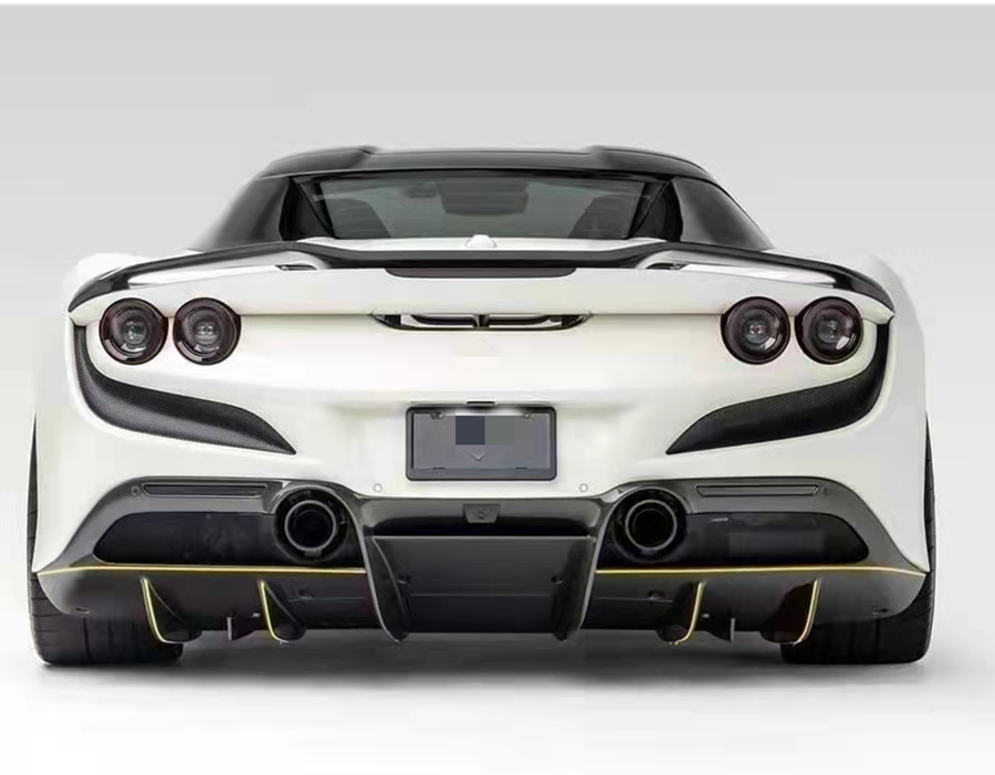 Auto Parts ForFerrari F8 Carbon Fiber Body Kit F8 Upgrade Novi Style Diffuser Carbon Fiber Diffuser