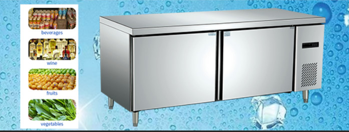 Thermal Insulation 2 Door Commercial Freezer Eco Friendly Commercial Kitchen Fridge Freezer