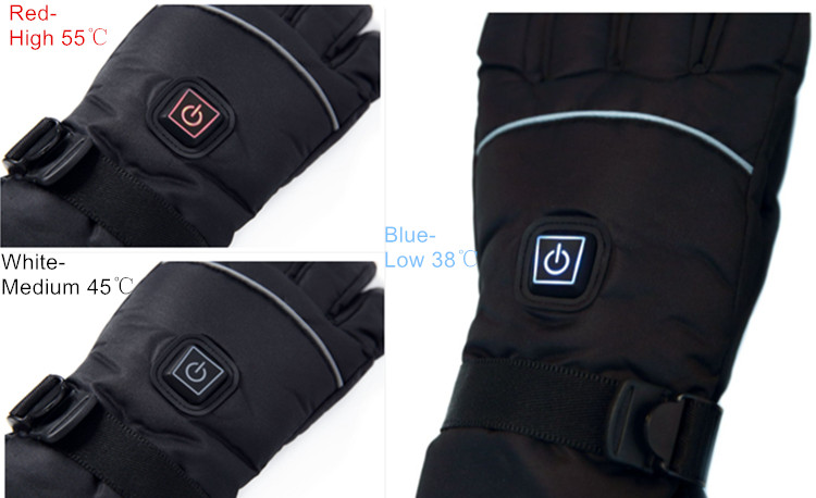 Anti Slip Thermal Heat Gloves PU Leather Composite Fiber Heating Element