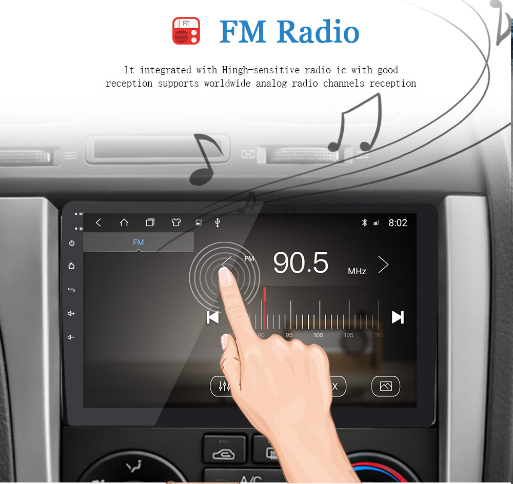 OLED Screen Type 9 inch Universal Car Navigation System with BT and Built-in Gps