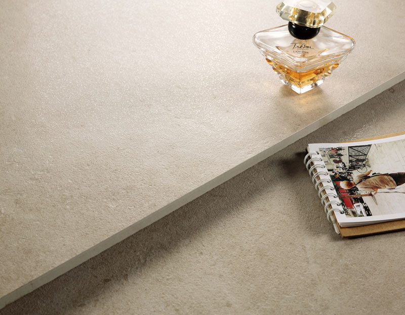 Beige Color Non Silp Coefficient Modern Porcelain Tile / Rustic Living Room Tiles Ceramic Kitchen Floor Tile
