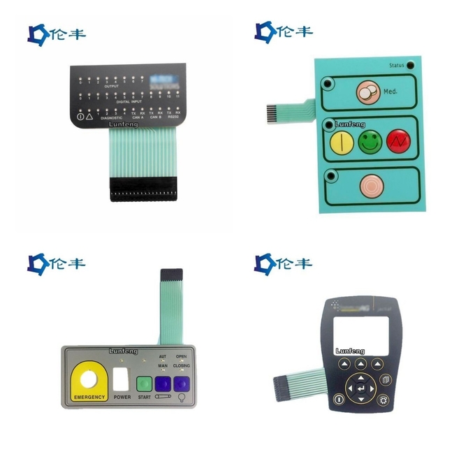 Polyester Custom Made Button Membrane Switch with 2.54mm Connector