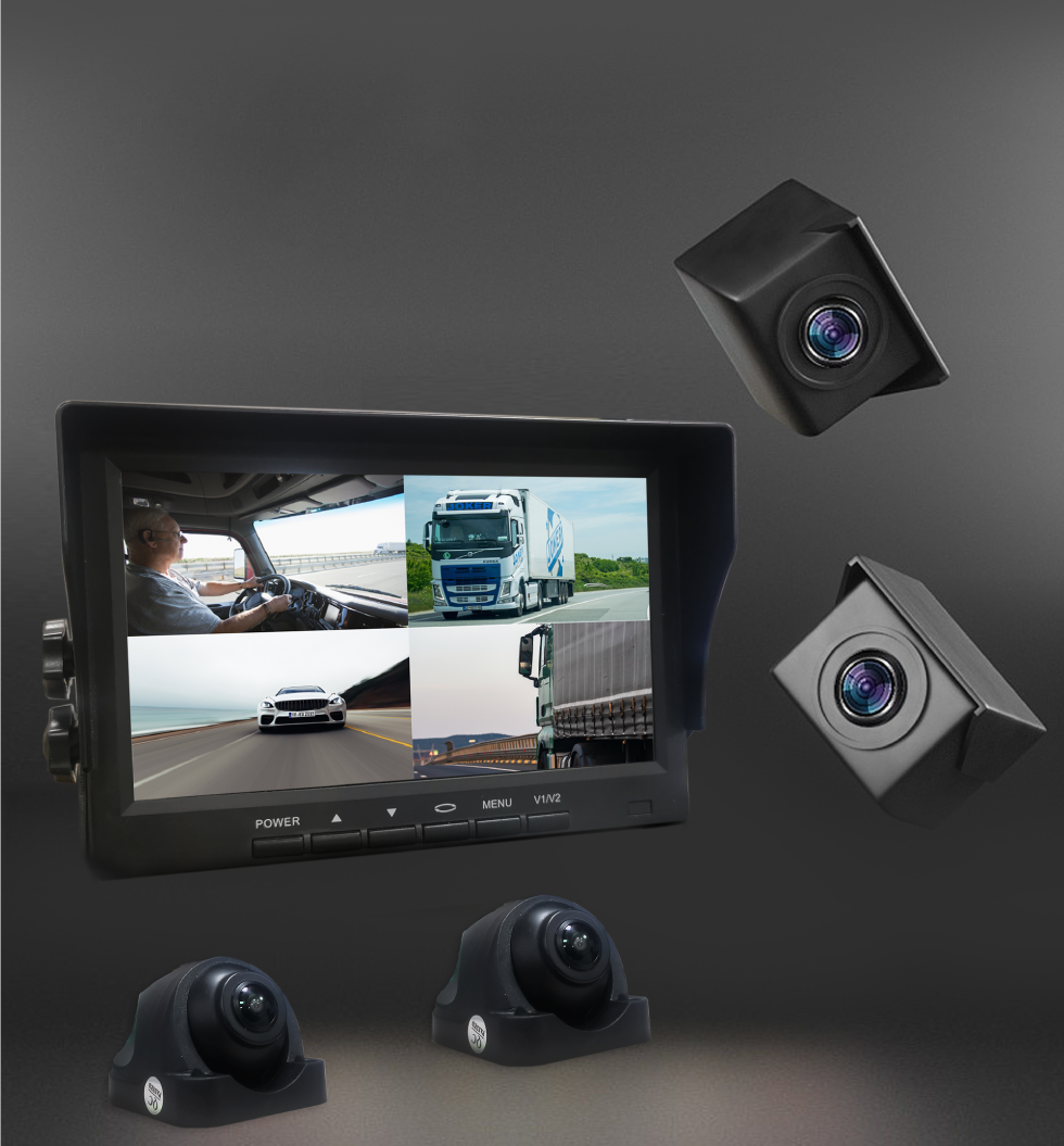 Max 512GB Storage 7 Inch TFT LCD Car Monitor With 4 Camera Backup System
