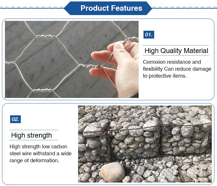 Heavy Galvanized Gabion Fence System Hexagonal 2x1x1m