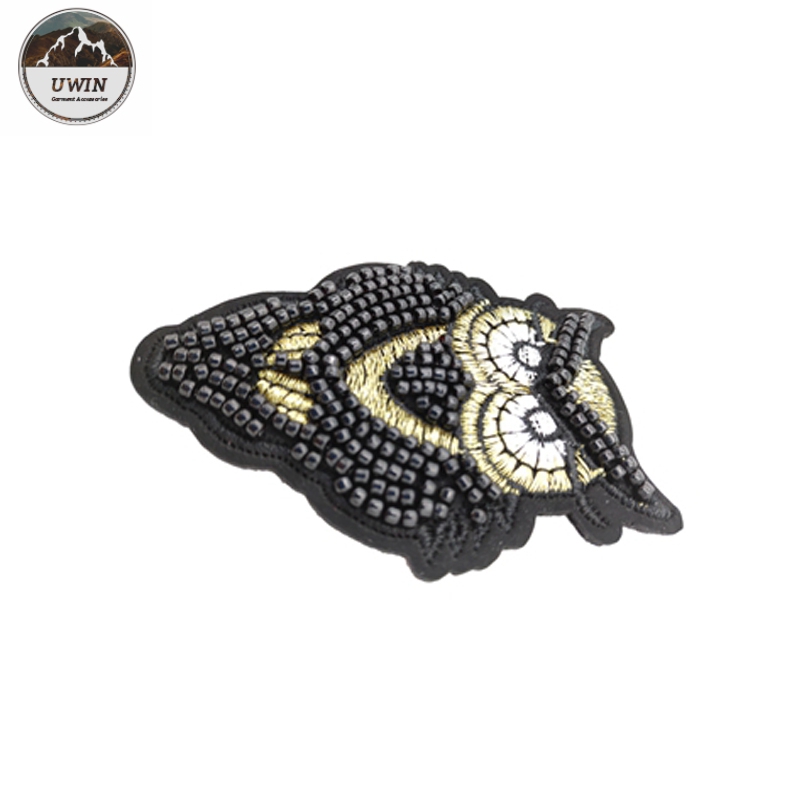 Sew On Beaded Applique Patches / 3D Embroidery Patches Customized Size