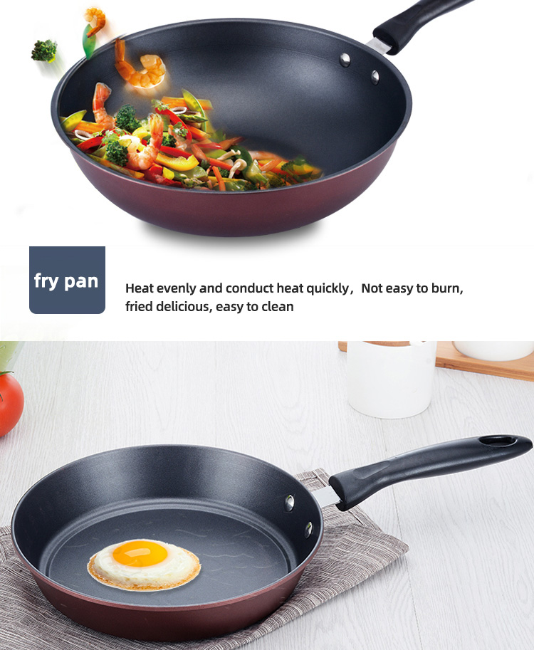 6 Pieces Red Cast Iron Cookware Set Nonstick Soup Pots For Kitchen