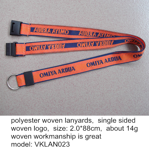 OEM embroidered woven lanyard wholesale