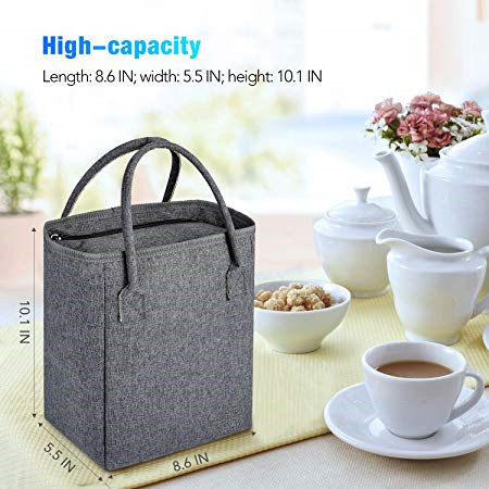 Large Thermal Cooler Lunch Bag , Keep Cool Insulated Bag 10.1 X 8.6 X 5.5 IN