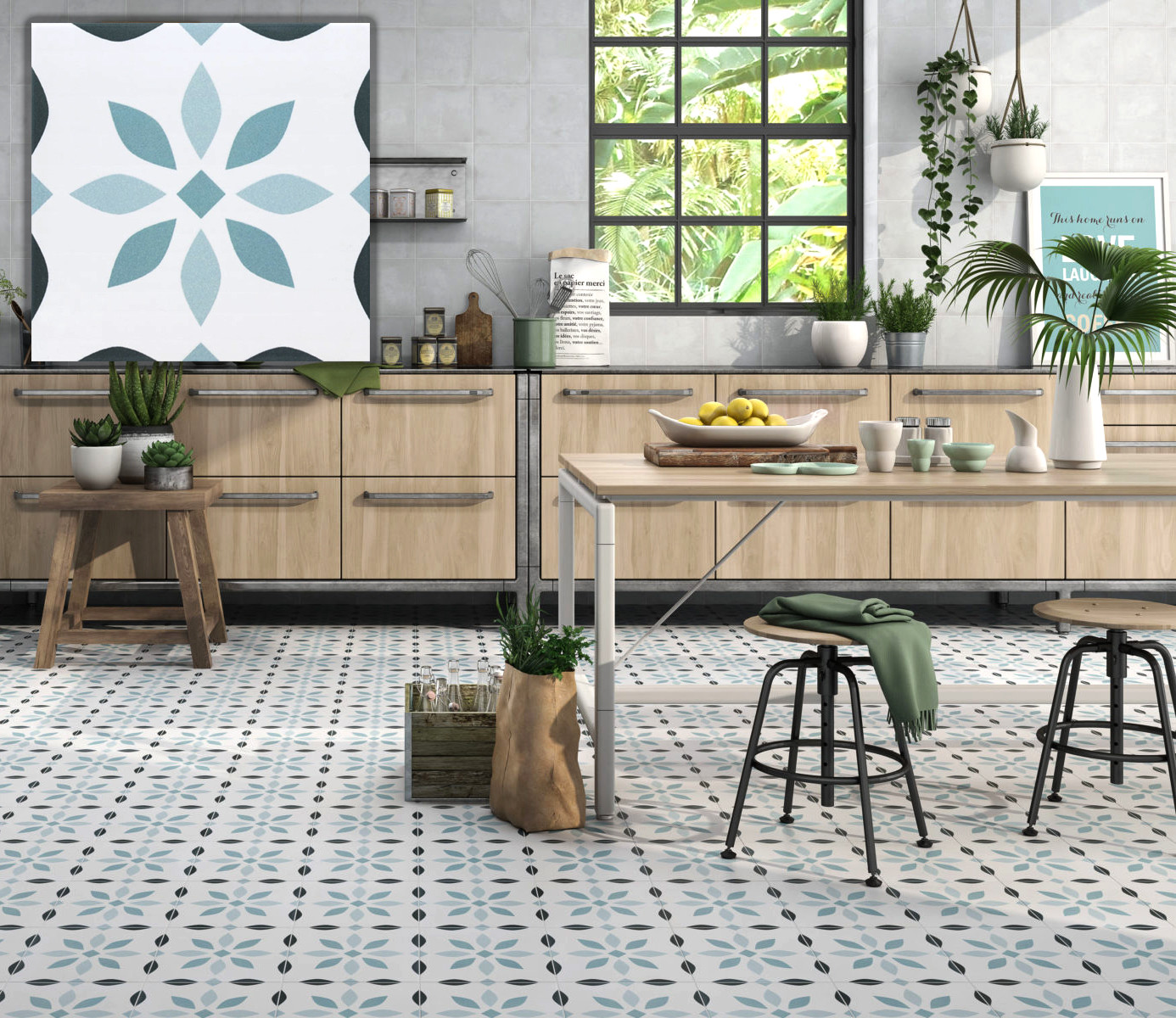 Firebrick Green And Beige 250x250mm Wall Ceramic Rustic Tiles For Living Room And Durable Floor Tile For Kitchen Living Room