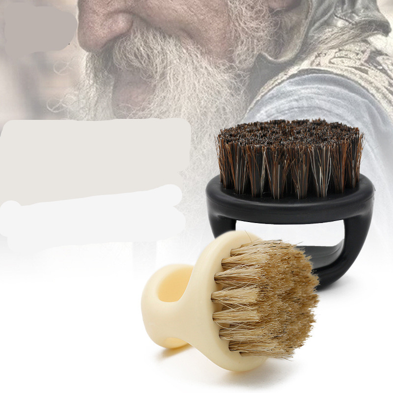 Fade Brush Boar Bristle Finger Beard Brush for Men's Grooming Shaving