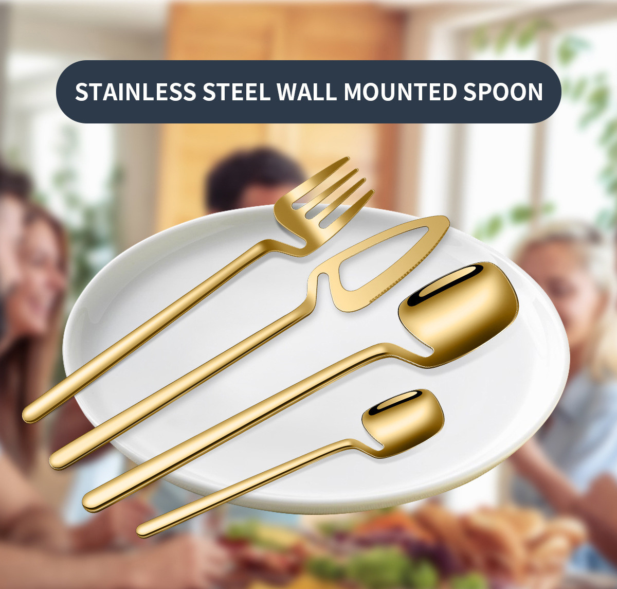 Stainless Steel Cutlery Set 24 Piece Wall-mounted Tableware Set Western Restaurant Hotel Set Gift Box