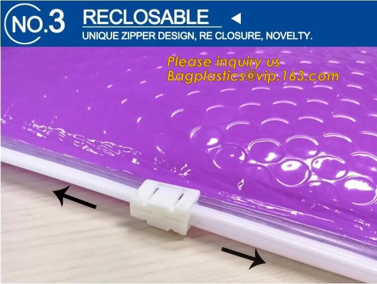 Cosmetic Slider Zip lockkk Bubble Bags Bubble Slide Pouch,Zip lockkk esd bubble bag bubble packaging wrap cosmetic pouch slide