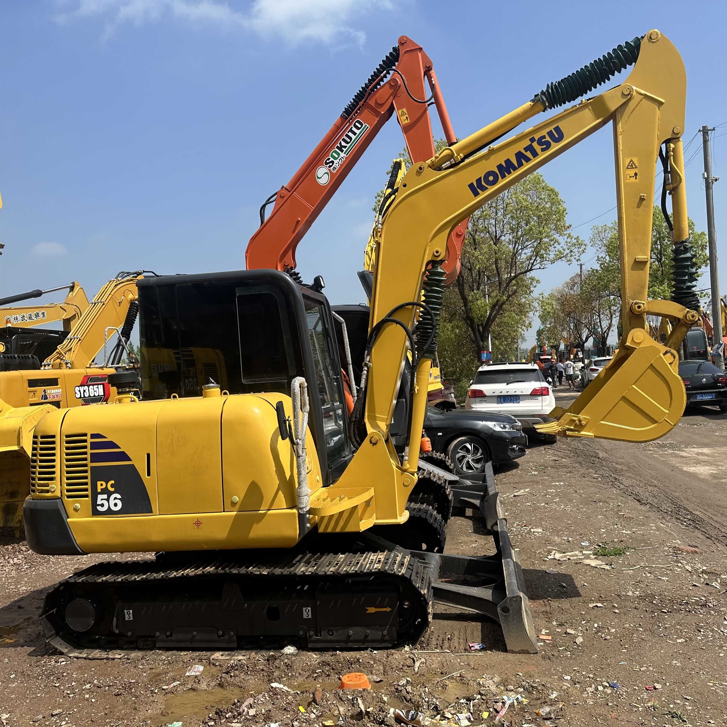 Used Komatsu Excavator PC56-7 Secondhand 5.3ton Small Type Mini Crawler Digger