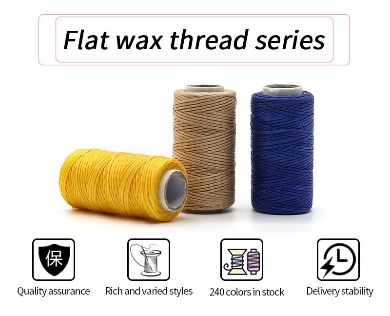 OEM/ODM Accepted Waxed Cords Polyester Sewing Thread for Leather Macrame DIY Bracelets