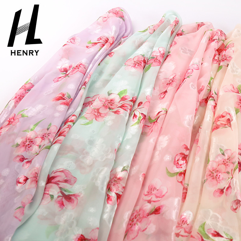 Custom Pattern Soft Tulle Fabric Chiffon Floral Print For DIY Decoration