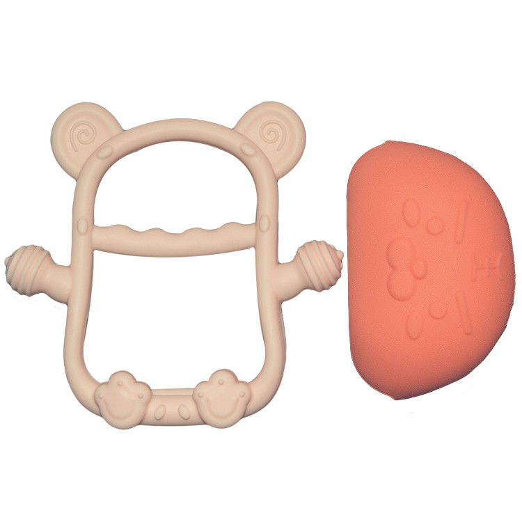 MHC soft silicone teether Rattles Cat BPA Free Silicone Baby Teether