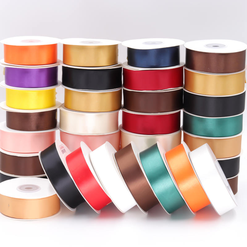 wholesale custom logo gold foil printed satin ribbon