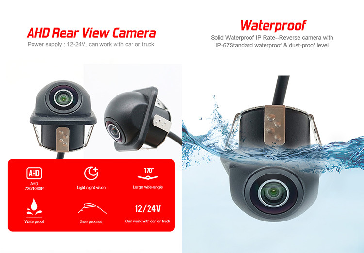 AHD 720P Car Reversing Aid Camera With 170 Degree Fisheye Lens Support Night Vision