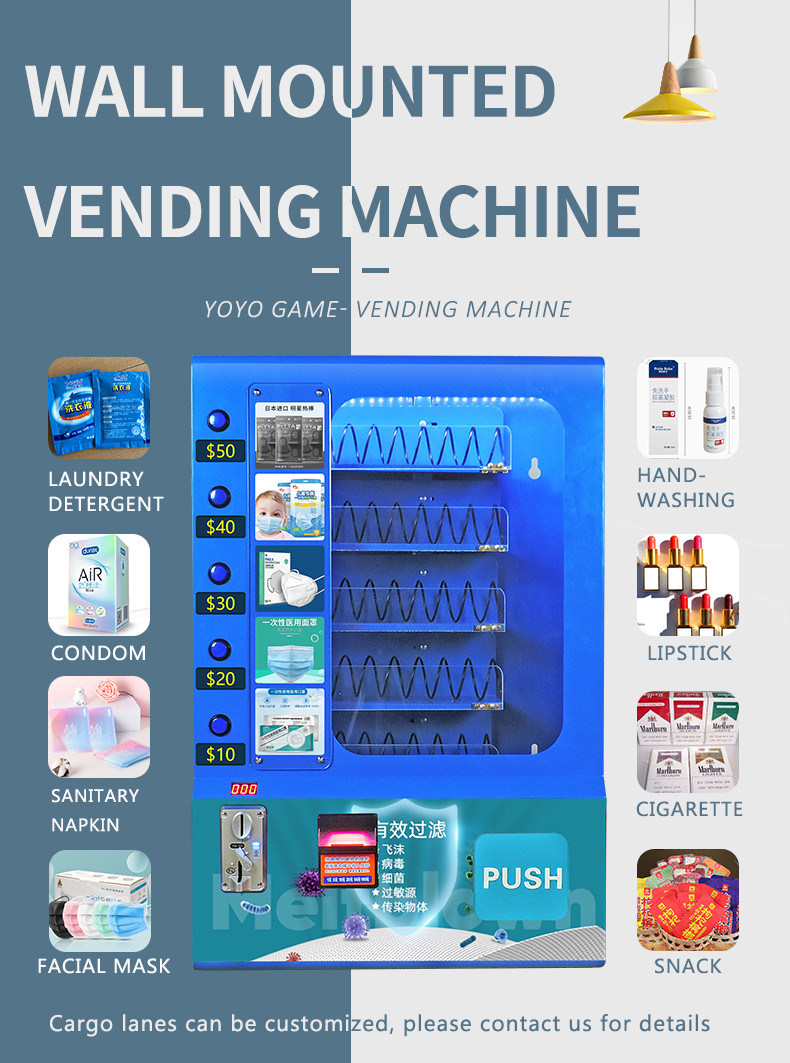 Coin Acceptor Cigarette Vending Machine With Coin Bill Acceptor Wall Mounted Vending Machine