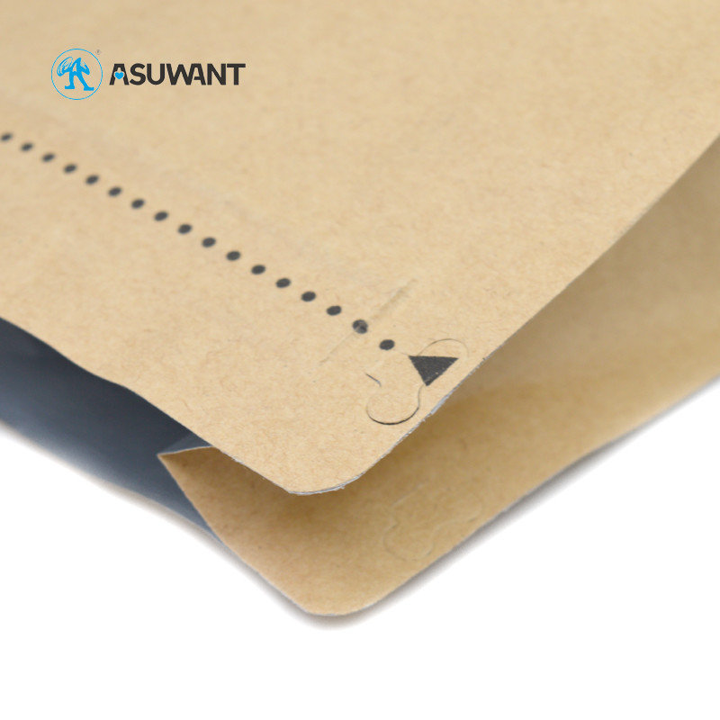 Resealable Kraft Paper Flat Bottom Mylar Coffee Bags