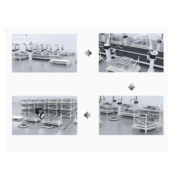 AMR Autonomous Mobile Robot with LiDAR and SLAM Navigation for Transporting And Handling Material Boxes Featuring Emergency Stop And Collision