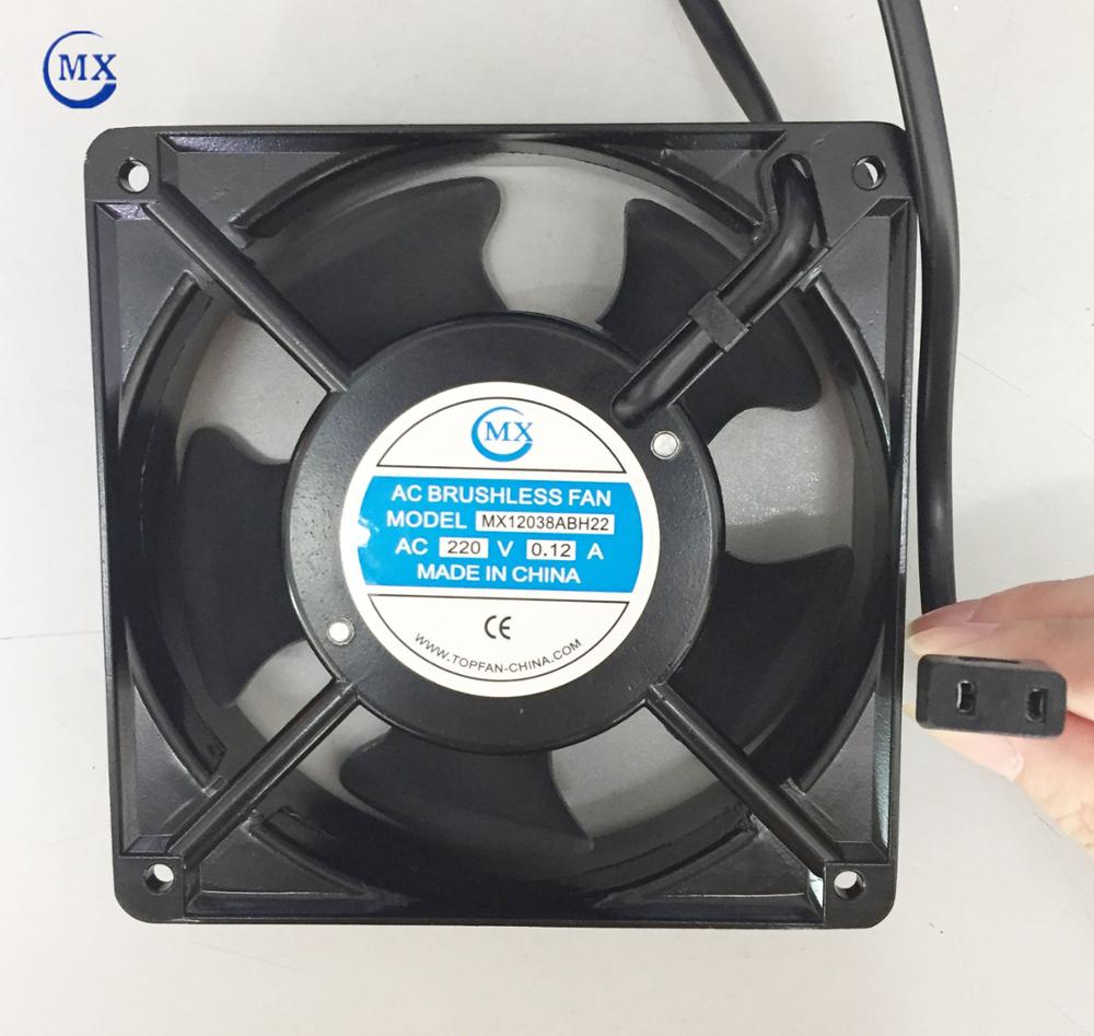 square axial brushless fan with specical connetor size of 120mm X 38mm 12cm ball bearing 220V AC for air cooling