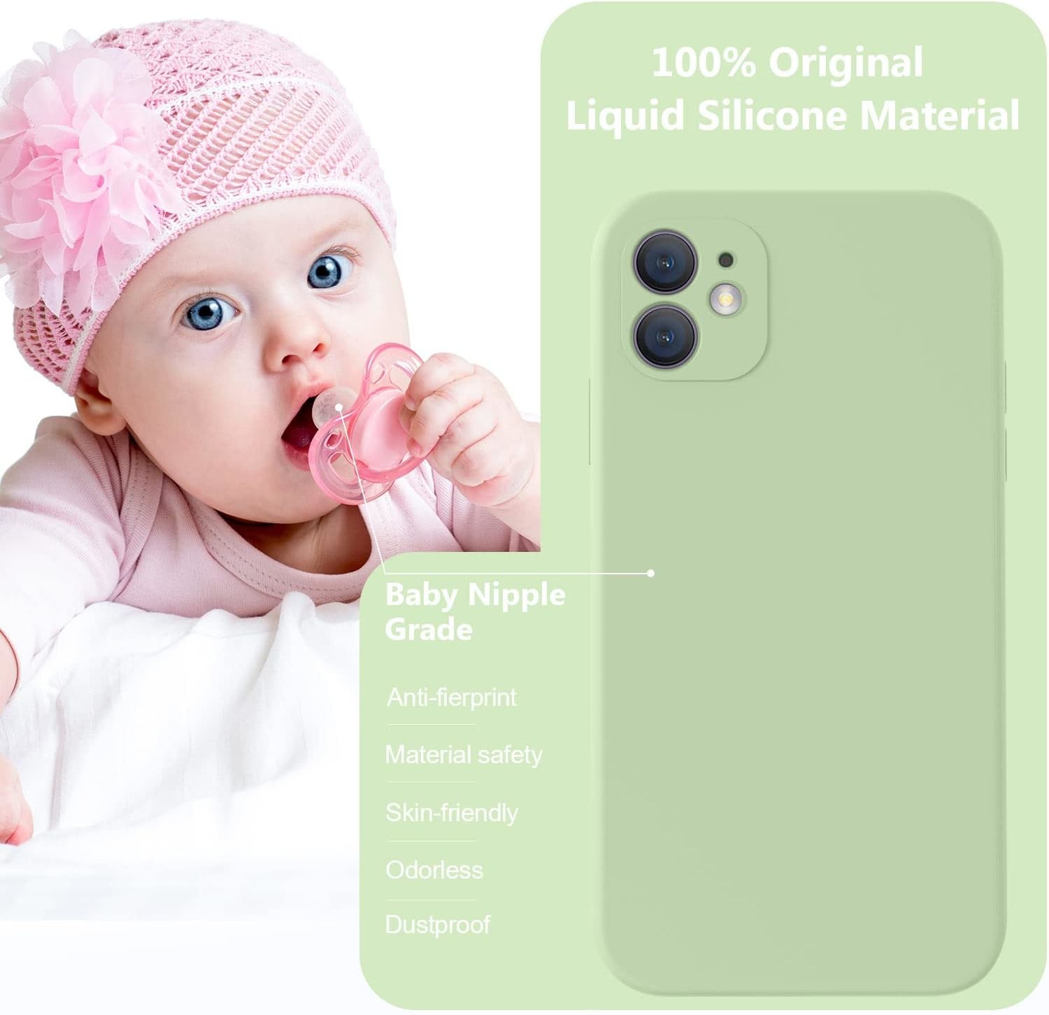 Compatible with iPhone 11 Case, Upgraded Liquid Silicone with [Square Edges] [Soft Anti-Scratch Microfiber Lining]