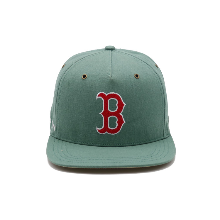 Green vintage cotton adjustable snap back blank solid color flat brim snapback cap 3d embroidery snapback