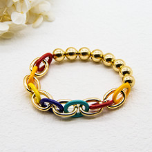 Lover'S Stainless Steel Men Bracelet Elastic Rope Yellow Gold Inner Diameter 7.5cm