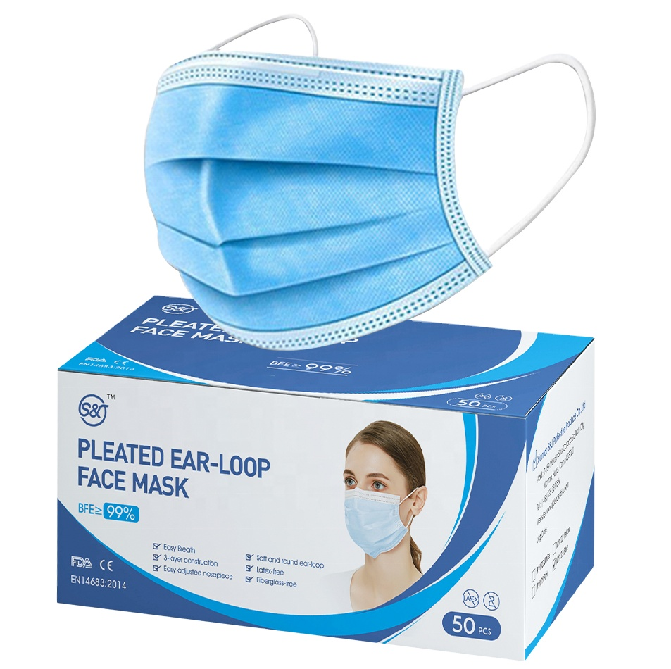 3 Ply Medical Face Mask Non-woven Disposable Hospital Doctor Protective Face Mask