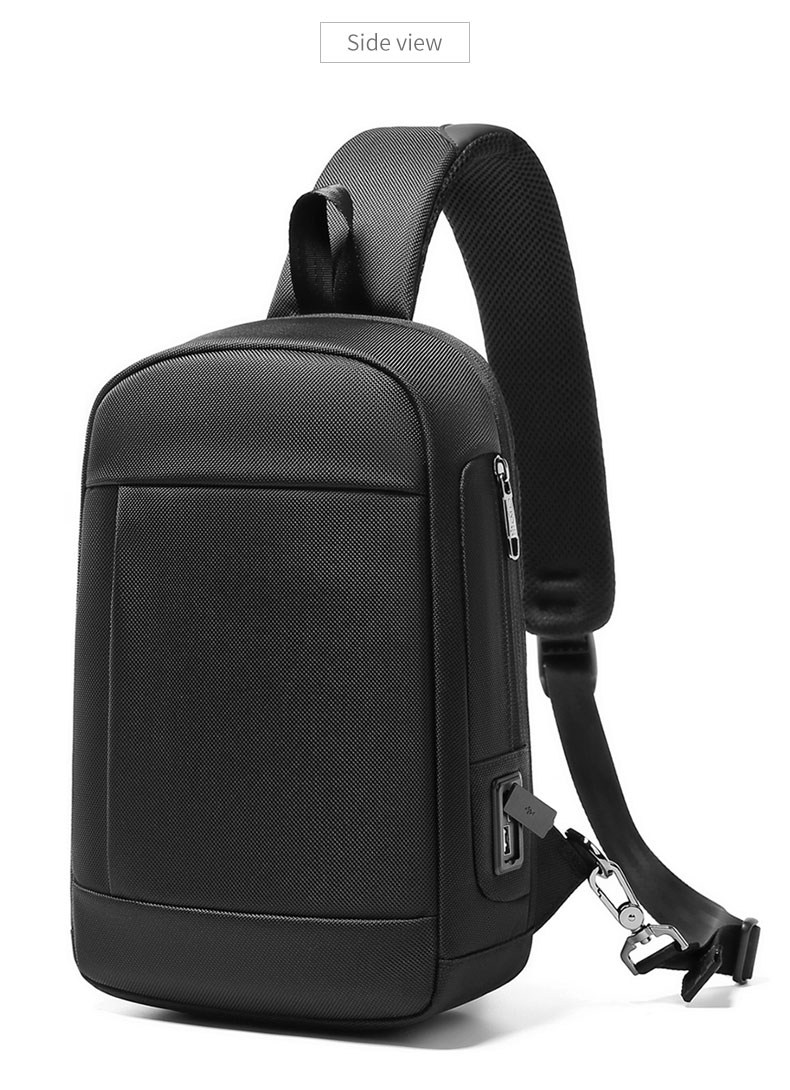 Factory wholesale custom logo business multifunctional waterproof anti theft sling bag men's chest bag