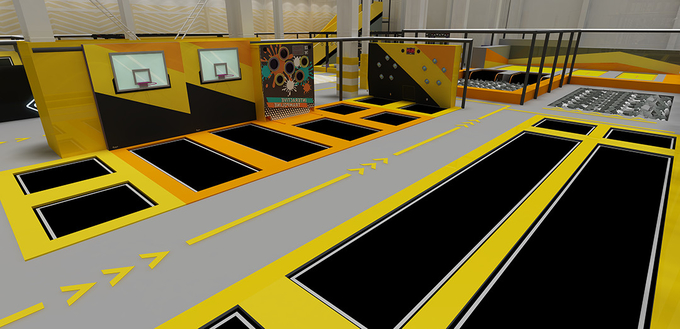 Children's Modular Indoor Play Structure Trampoline Park Multfunction For Shopping Mall
