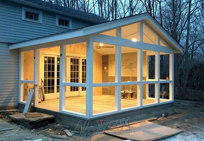 Double Hollow Glass Solarium Room Additions Weather Resistance