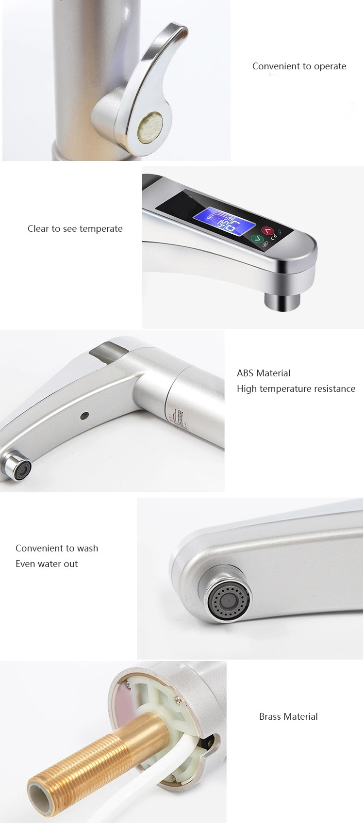Instant Tankless Electric Hot Water Heater Faucet IPX4 ABS Touch Sensor Kitchen Faucet