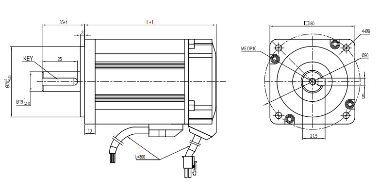 Low Voltage 24V 48V Dc Brushless Servo Motor 80mm