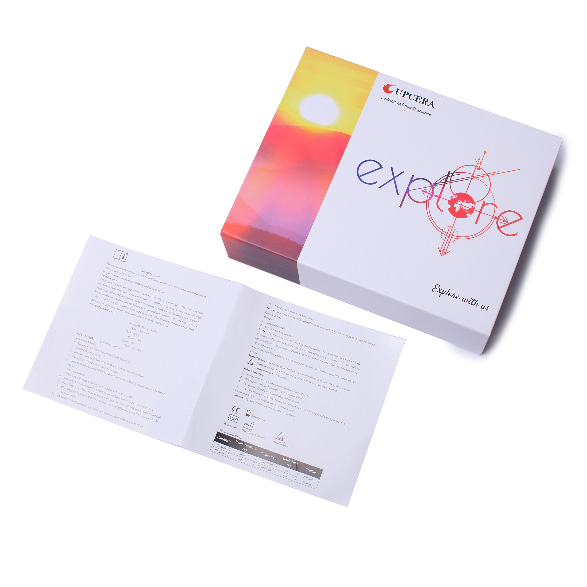 D98 Open System Zirconia Blocks Upcera 4D Explore