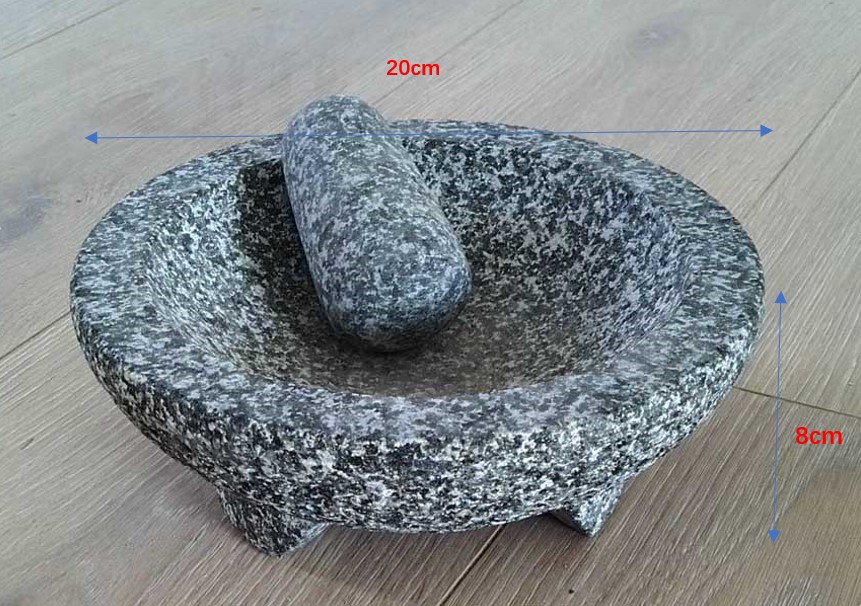 Kitchen Spice Grinding Stone Mortar And Pestle Press Garlic Pounder 20cm