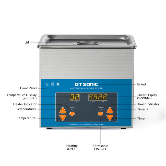 3L Digital Ultrasonic Cleaner Metal Parts Hardware Parts Cleaning With Timer Heater