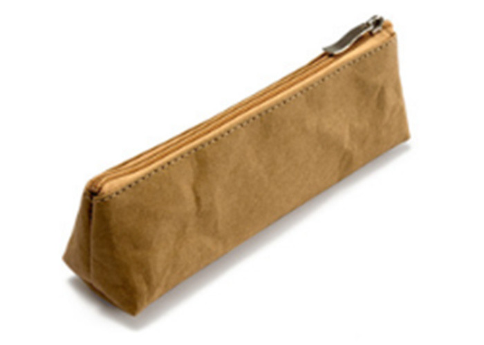 Environmentally Friendly Pencil Pouch Bag Washable Kraft Paper Pencil Bag
