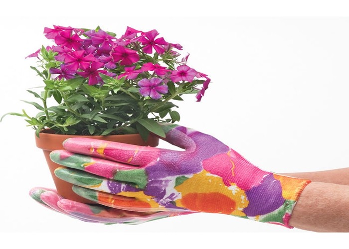 Lightweight Garden Work Gloves Elastic Knit Cuff 13 G Nylon Liner Material
