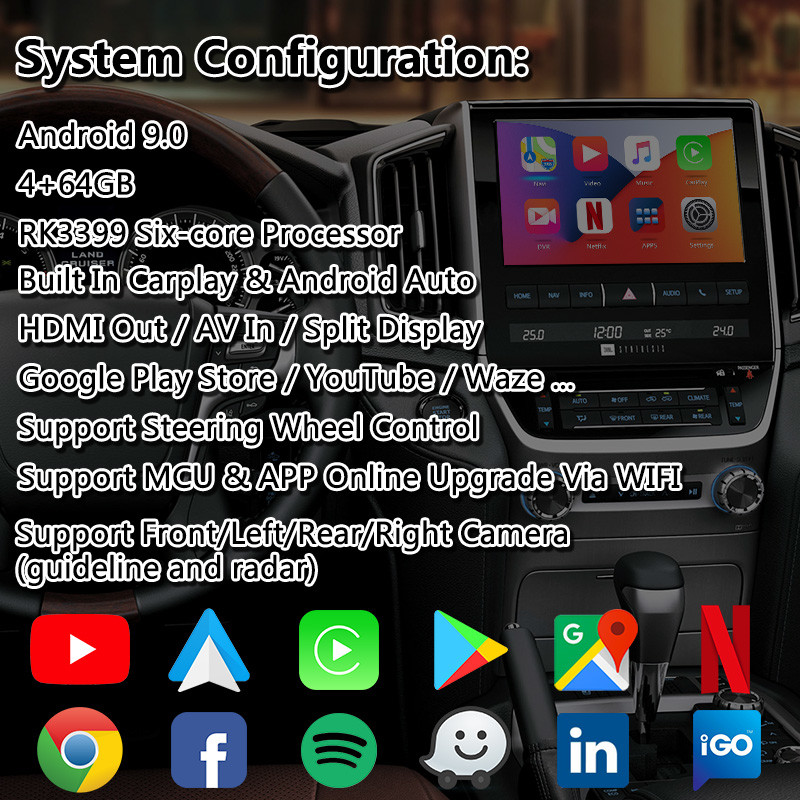 Lsailt Android Video Interface Wireless Carplay For 2017 Toyota Land Cruiser LC200 VXR