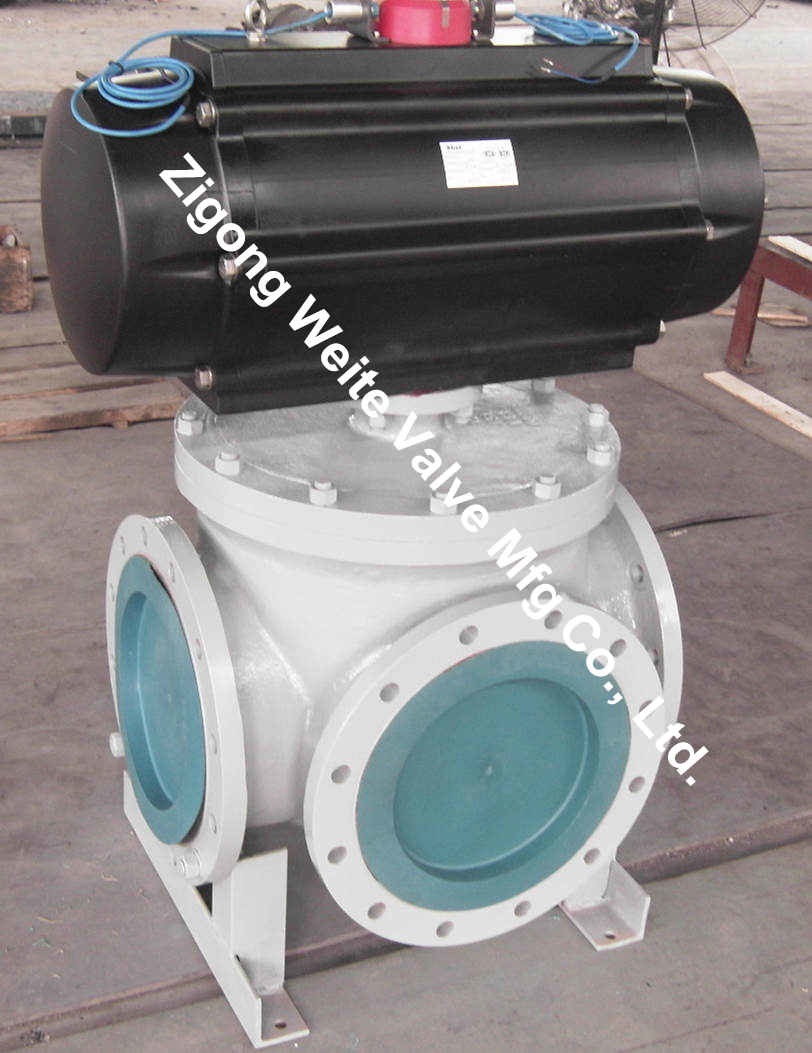 4 Way Pneumatic Operated Ball Valve WCB